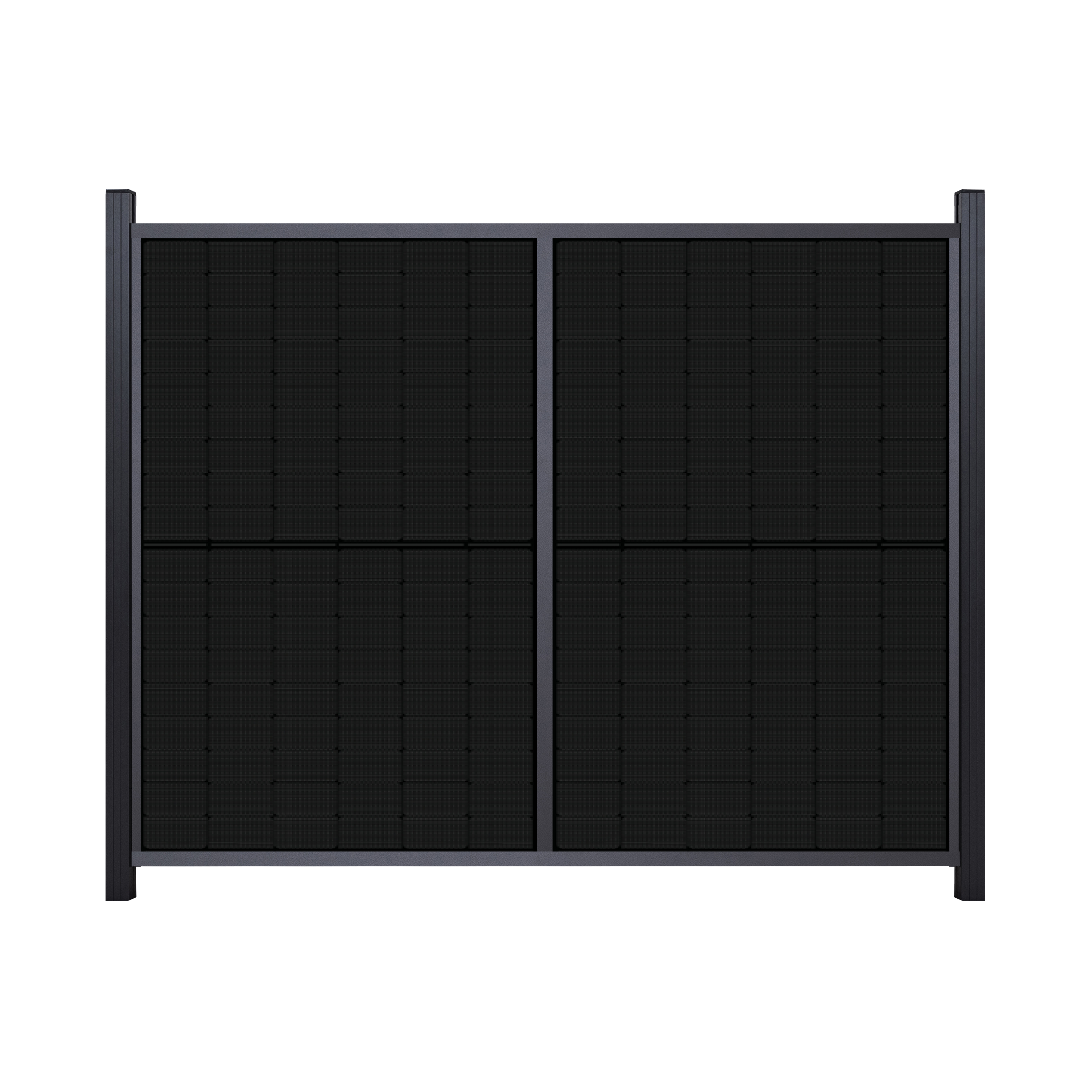 Photovoltaik - Zaunfeld, ca. 740 Wp, Bifaciales  Glas/Glas Modul, Full Black, Rahmen aus Aluminium, ca. 228 cm Breite