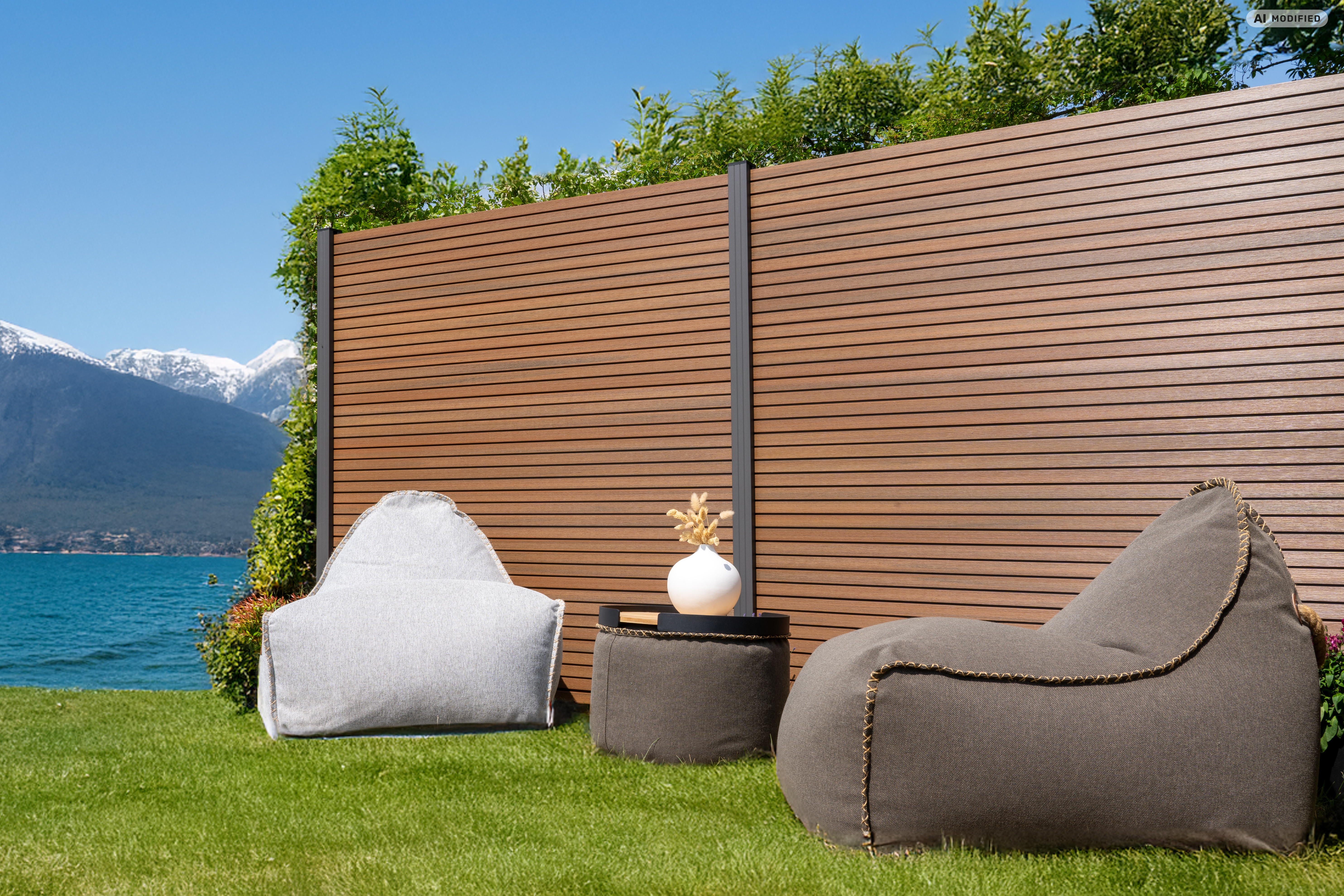 BPC Steckzaun Shadowline  ca. 180x180 cm in Mahagoni-Multicolor, Co-Extrudiert