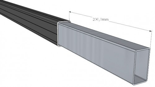 Einsteckverbinder zum Verlängern der Alu Unterkonstruktion 29x49 mm